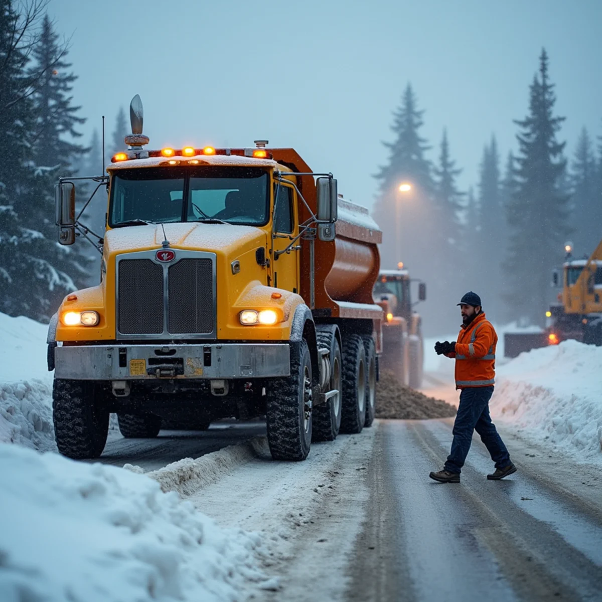 Norton Management Services field crew performing commercial snow & ice management in Wasilla AK