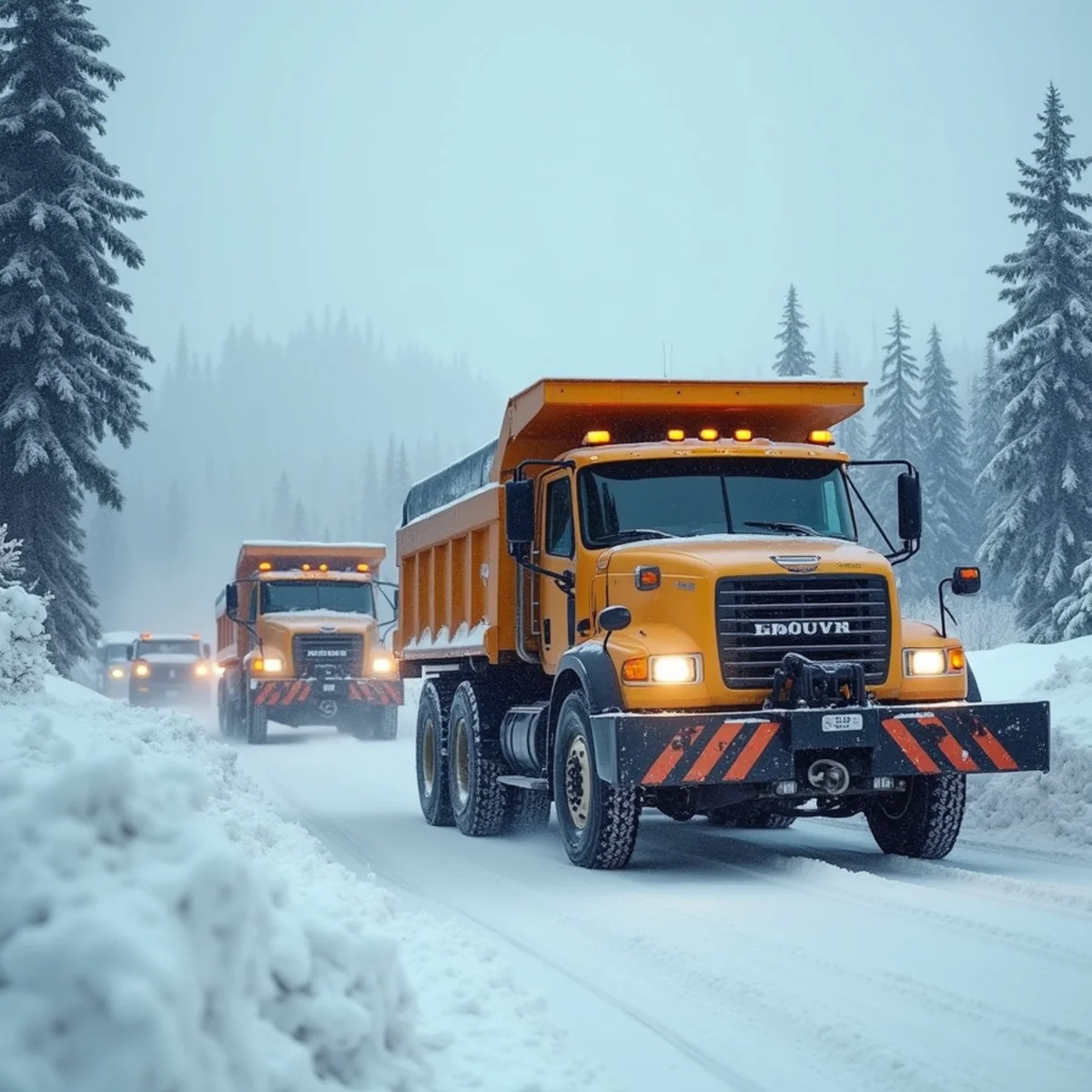 Commercial snowplow fleet dispatching at 2-inch trigger depth in Wasilla AK