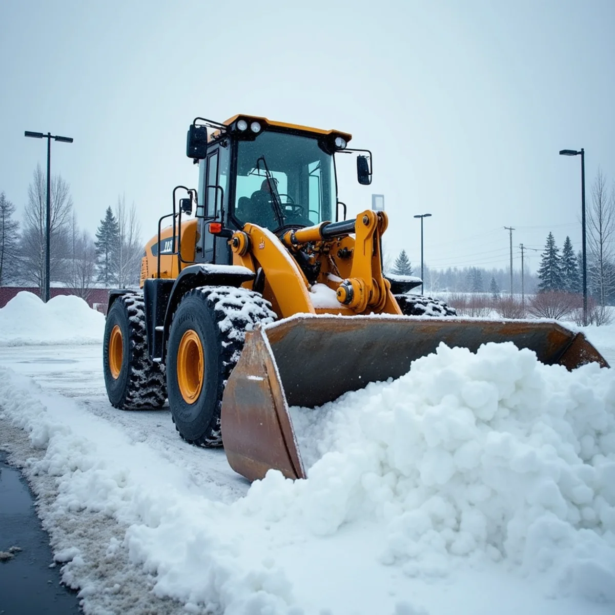 Norton Management Services field crew performing 24/7 emergency snow plowing & removal in Wasilla AK