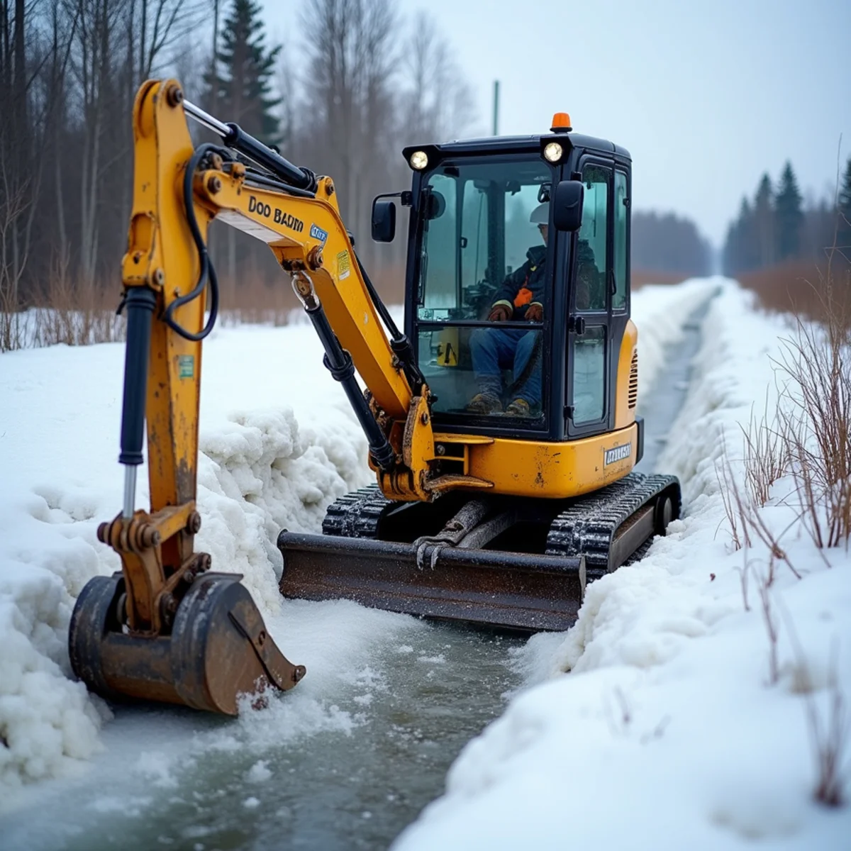 Emergency Spring Thaw Flood Drainage in Wasilla Alaska by Norton Management Services