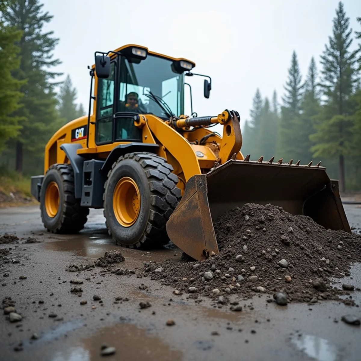 Scarifying and breaking up driveway potholes before winter freeze-up in Wasilla