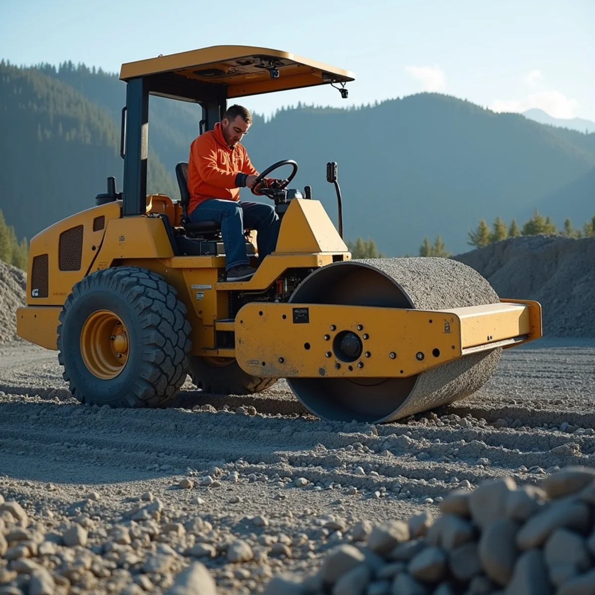 Norton Management Services field crew performing gravel pad & concrete pad construction in Wasilla AK