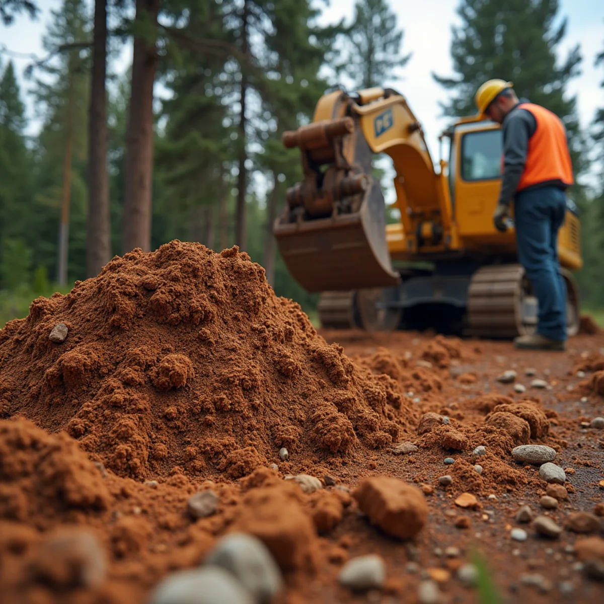 Reddish boring dust accumulated in spruce bark crevices and at root collar
