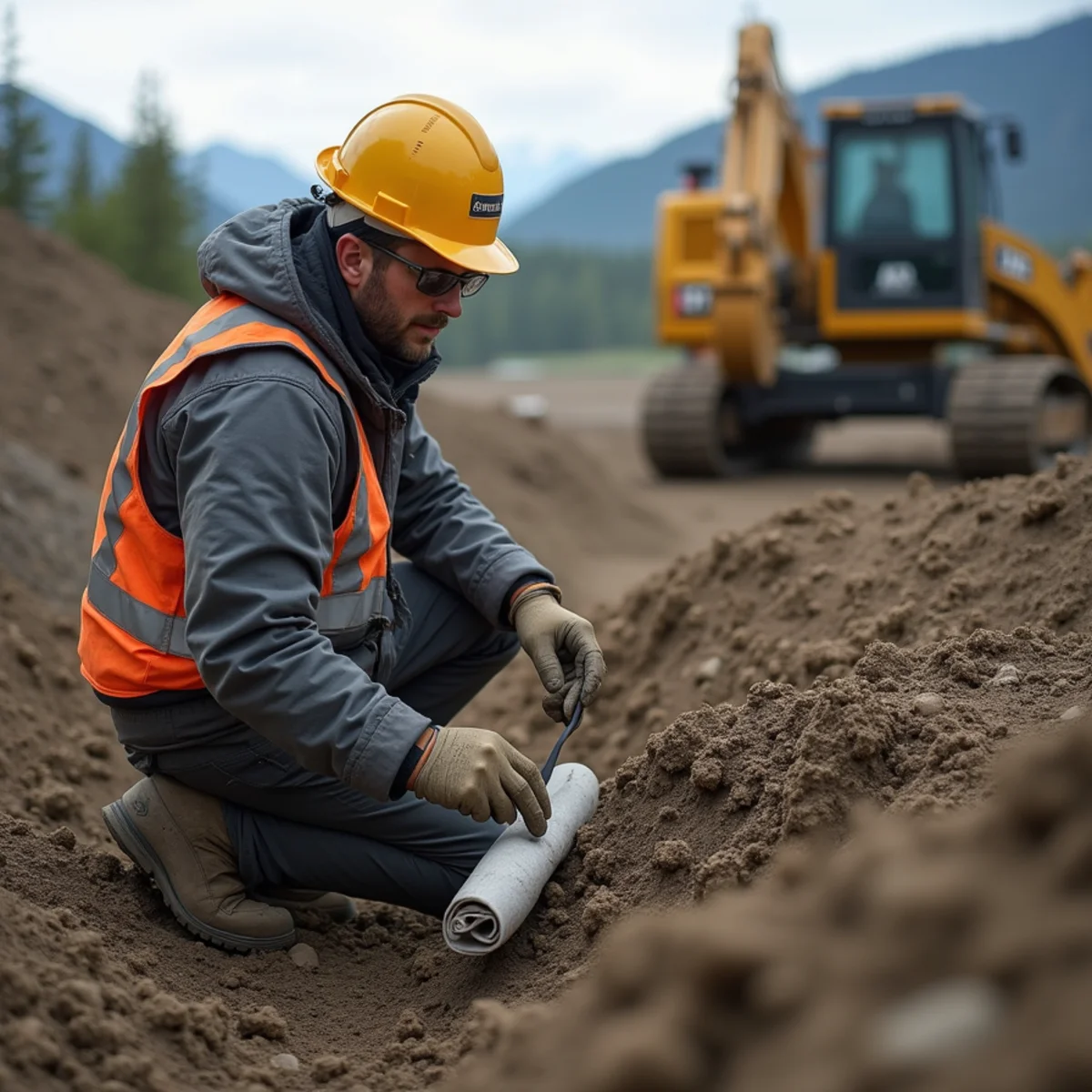 Alaska DEC certified soil profile and percolation testing for septic field