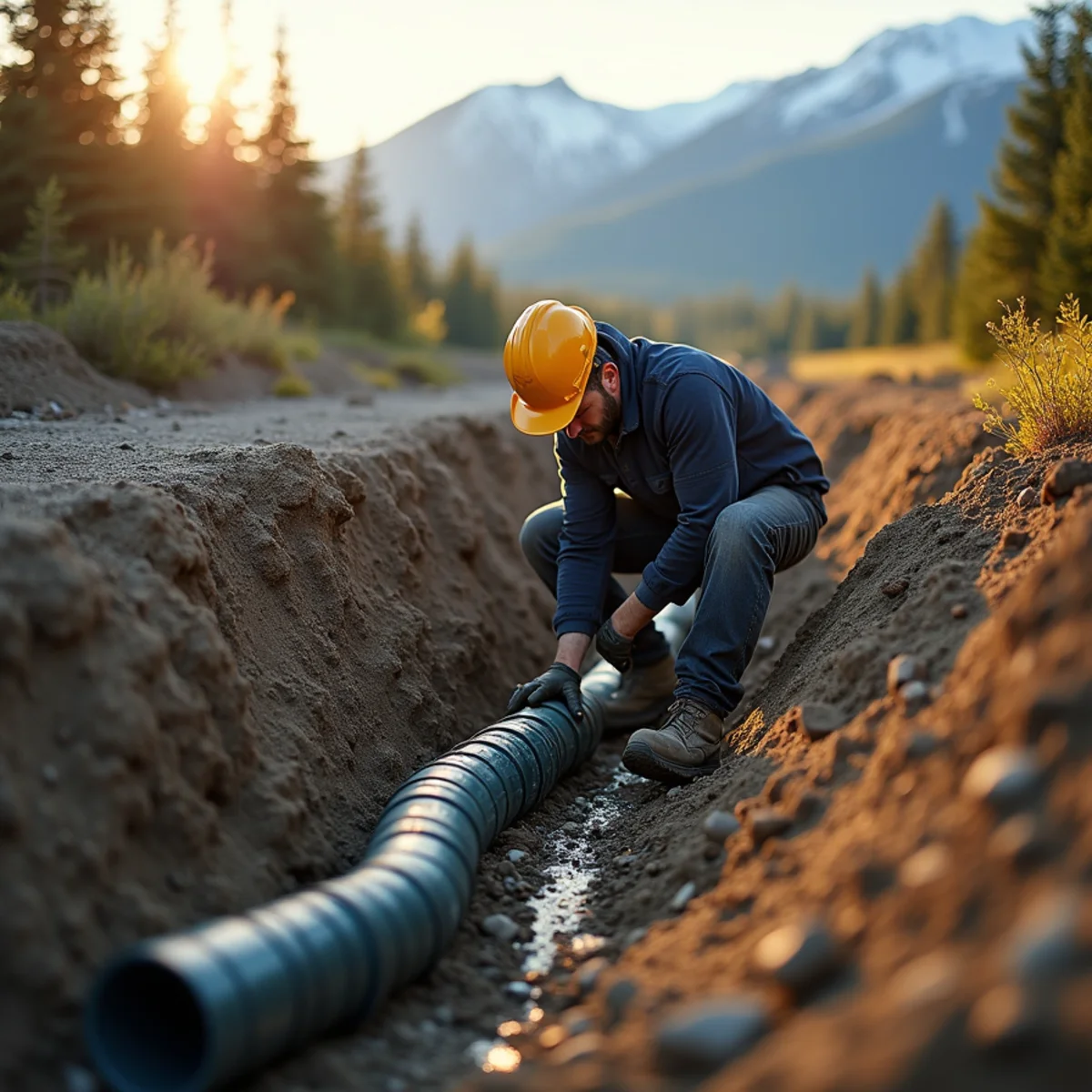 Norton Management Services field crew performing septic system installation & repair in Wasilla AK