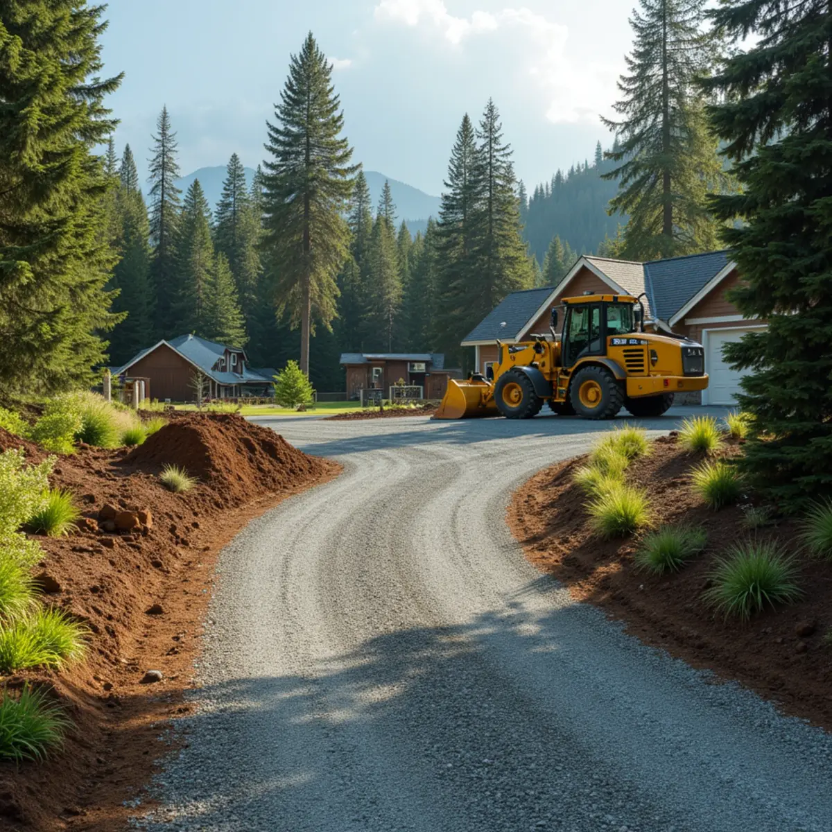 Thirty-foot defensible fire safety zone cleared around Alaskan log home